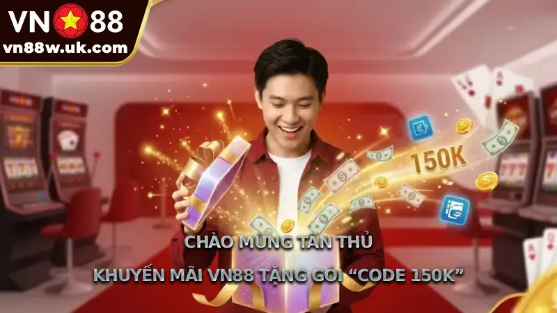 Khuyến mãi vn88 - nhận code tân thủ 150k & hoàn trả khủng Chào mừng tân thủ Khuyến mãi VN88 tặng gói “Code 150K”